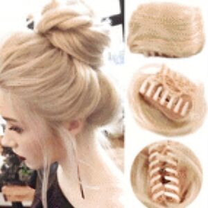 Elegant Blonde Hair Bun Extension
